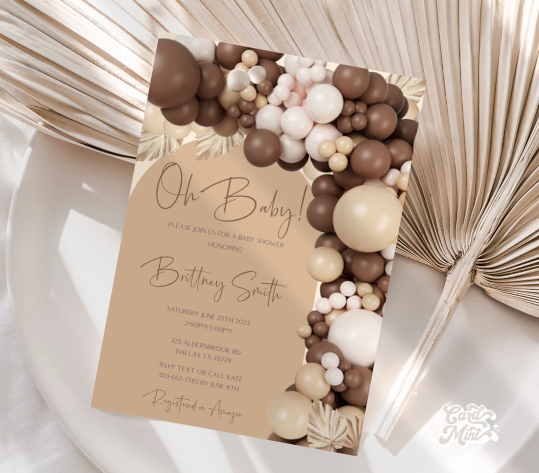 EDITABLE Baby Shower Balloon Arch Invitations, Baby Shower Balloons