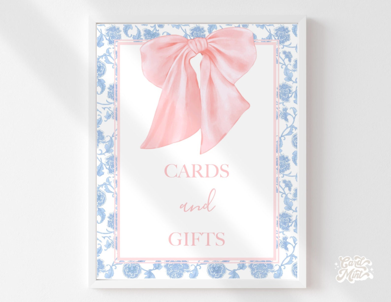 Pink Bow Baby Shower Thank You Notes, Baby Shower or Sprinkle Soft