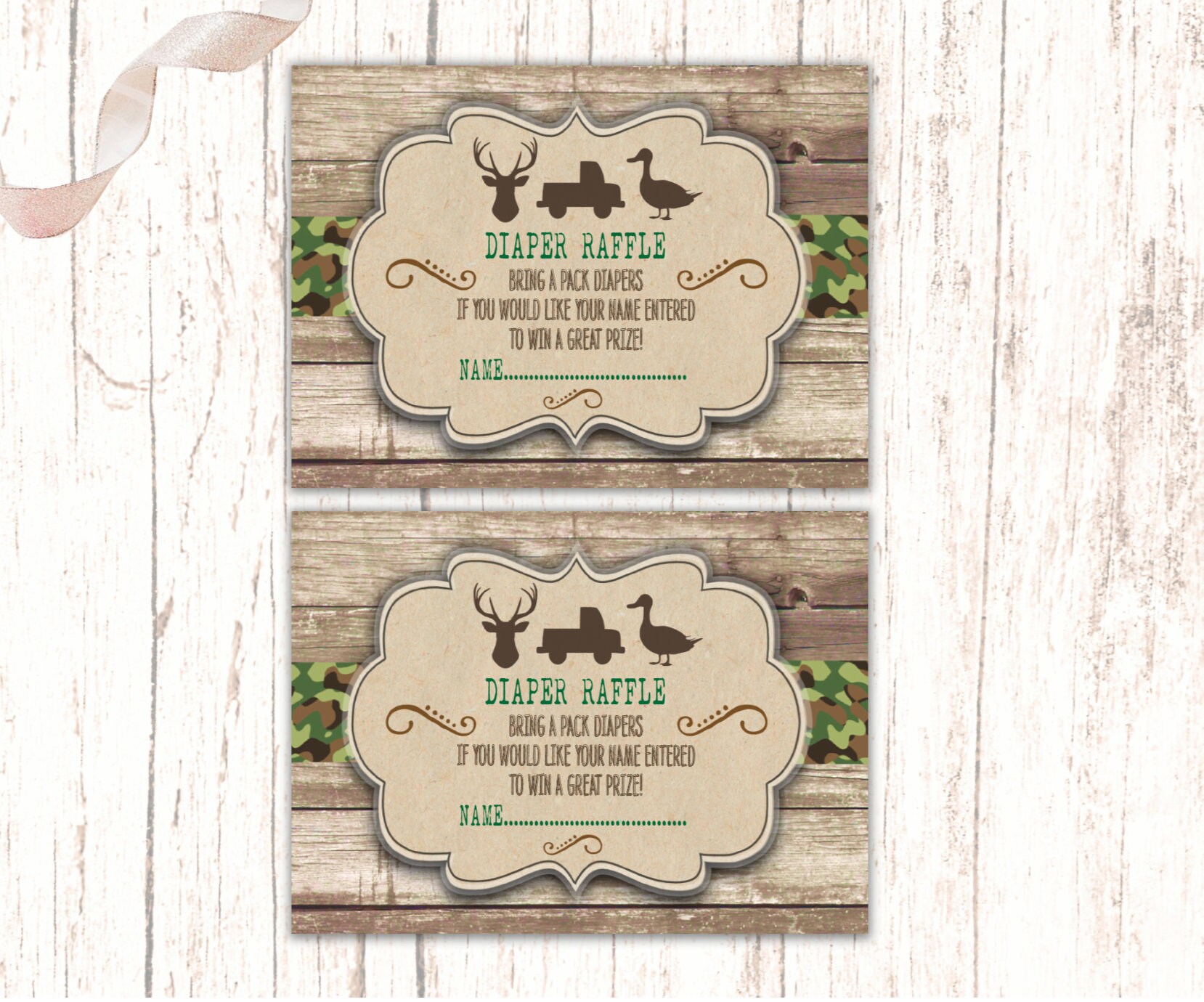 Baby Shower Wood 3x4 Rustic Girl or Boy Party Matching Invitation Design Baby Shower Book Card Brown INSTANT DOWNLOAD!