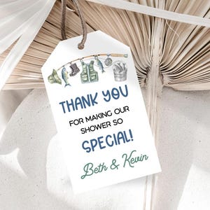 Bearbeitbare Angeln Babyparty Tags, Baby Boy Angeln Gunst Danke Tags, Fisch Design Digitale Leckerei Tags TT1436