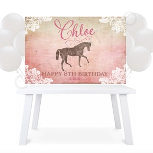 Horse Welcome Sign Shabby Chic Country Cowgirl Theme Party Girl 8x10 Party Sign SN4004