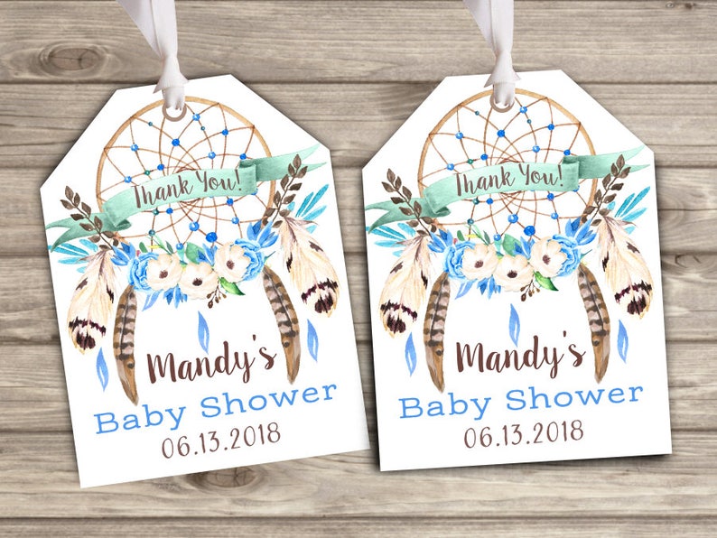 Favor Tags Dream Catcher Prize Party Theme Tribal Image 0