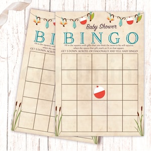 Bingo-Babypartyspiel, Duschebingospiel, Babyspielkarten, rustikale hölzerne Scheunenaktivitäts-Land-Thema-Angelland GM873