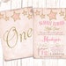 Little Star Girl Birthday Invitations, Glittery Gold and Pink Party Girl First Birthday Invites, Twinkle Stars Digital Personalized NV1003