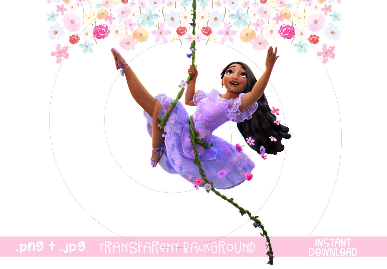 Encanto Clipart Vine Swing Flowers Mirabel Isabela Png Image Etsy Finland