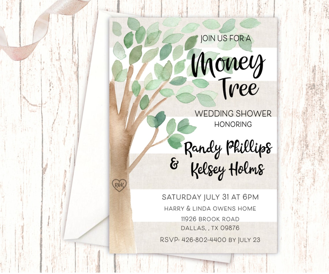 Money Tree Wedding Shower Invitations Couples Shower Wedding Etsy