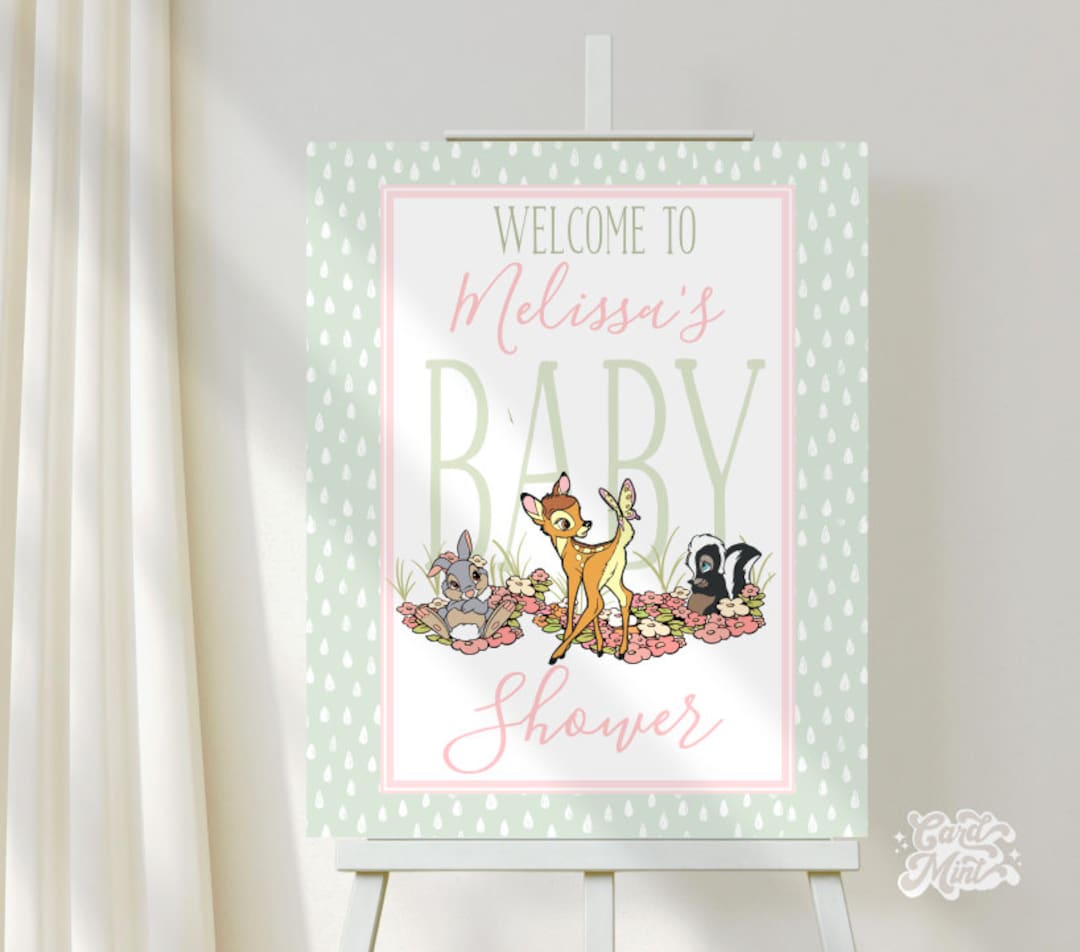 Editable Bambi Party Sign Party Decor Poster Baby Shower Etsy