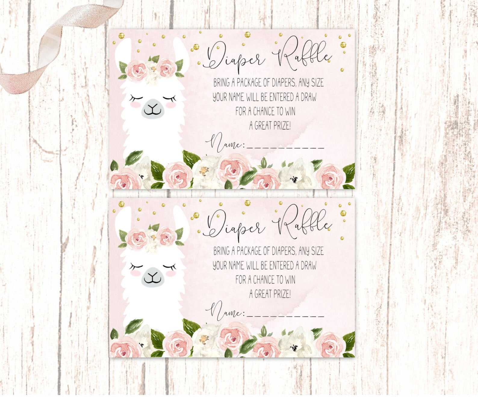 EDITABLE Llama Baby Shower Invitations New Mama Pink and - Etsy