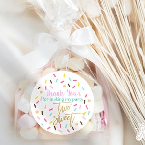 Streuen Sie runde Geschenkanhänger oder Aufkleber, Pink Gold Teal Two Sweet Theme, Party Girl 2. Geburtstag Digitaler Sofort-Download TT1144