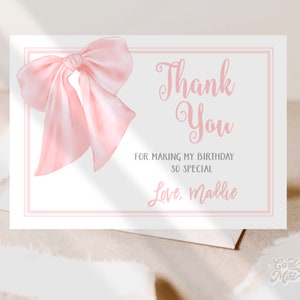 Pink ribbon bow  Greeting Card for Sale by Pixiedrop
