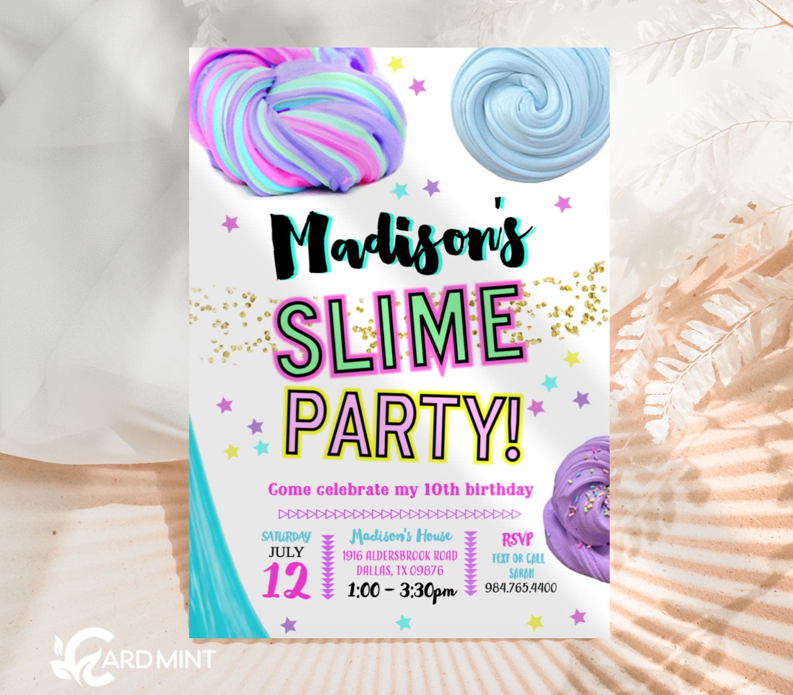 Slime Birthday Party Decoration Set Great Bundle for Slime Theme for Girls  