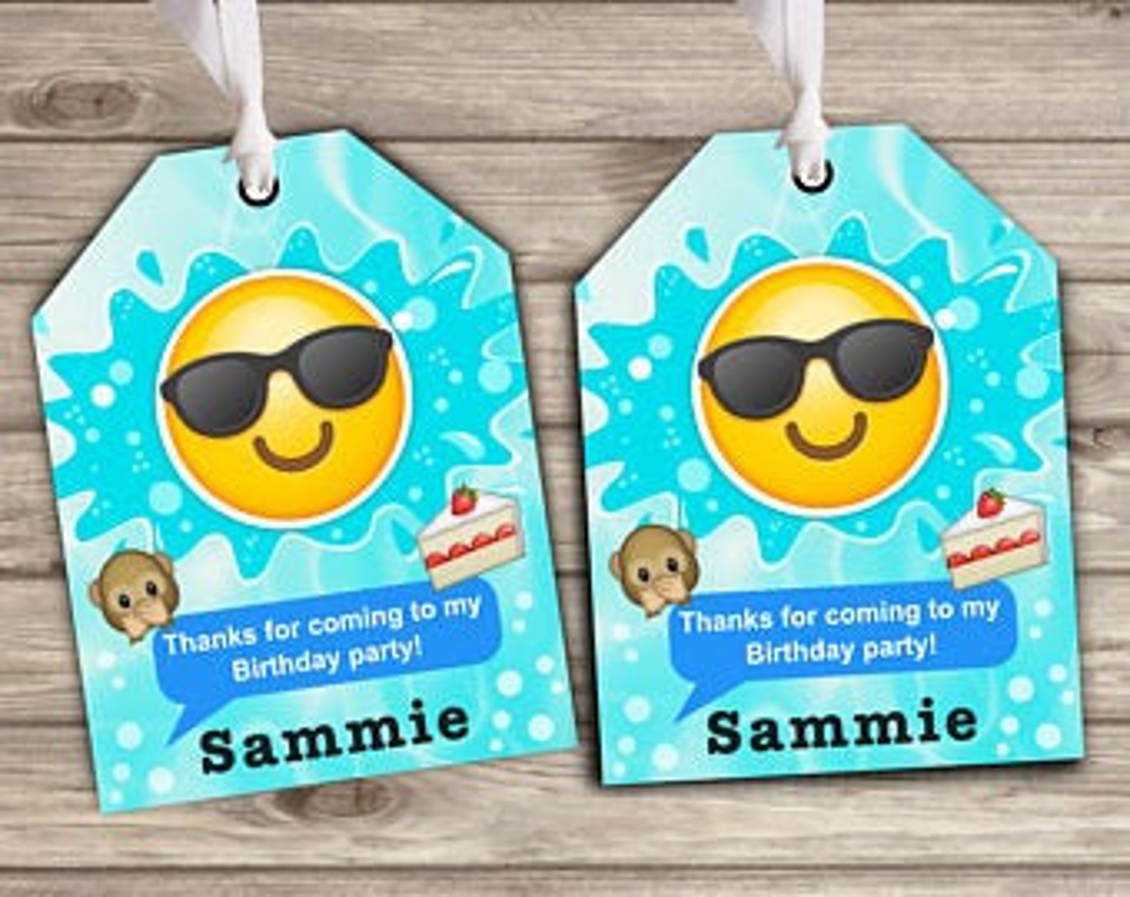 Emoji Pool Party Birthday Invitations Swim Party Beach | Etsy
