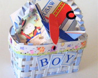 1:12th scale Miniature Boys Nursery Basket Download Kit
