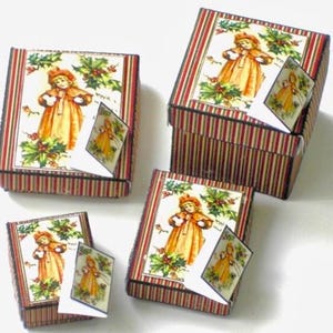 1:12th scale Dollhouse Vintage Christmas Boxes