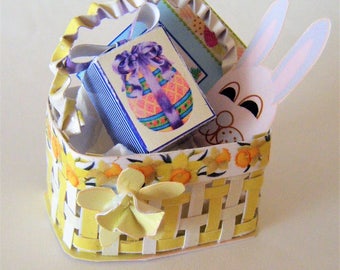 1:12th scale Miniature Easter Basket Digital Download kit