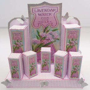 1:12th Scale Miniature Lavander Water Toiletry Stand