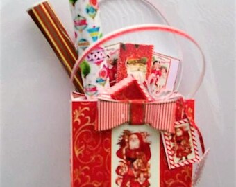 1:12th scale miniature Digital Download Filled Christmas Bag Kit