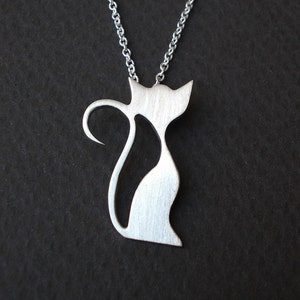 KITTY HALSKETTE SILBER, Katze Halskette, Katze Anhänger, Kitty Charm, Haustier Halskette, Kätzchen Halskette, Niedlich, Klein, Alltägliche Halskette, Kostenloser Versand