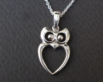OWL NECKLACE, SILVER, Wedding Necklace, Bridesmaids Necklaces, Women Necklace,Whimsical Owl Pendant, Owl Jewelry,Owl Necklace, Christmas
