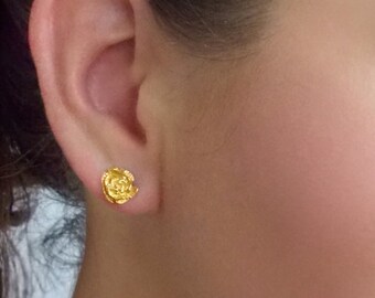 Gold Rose Flower Earrings Rose Flower everyday jewelry   Gold Earrings Cute earrings studs Gift mom Birthday Gift best friend