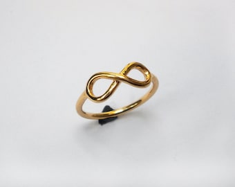 GOLD INFINITY RING, Solid gold 14Kt Infinity Ring, Bridesmaids Gif, Infinity Jewelry, Handmade Ring, Engagement ring, Free Shipping