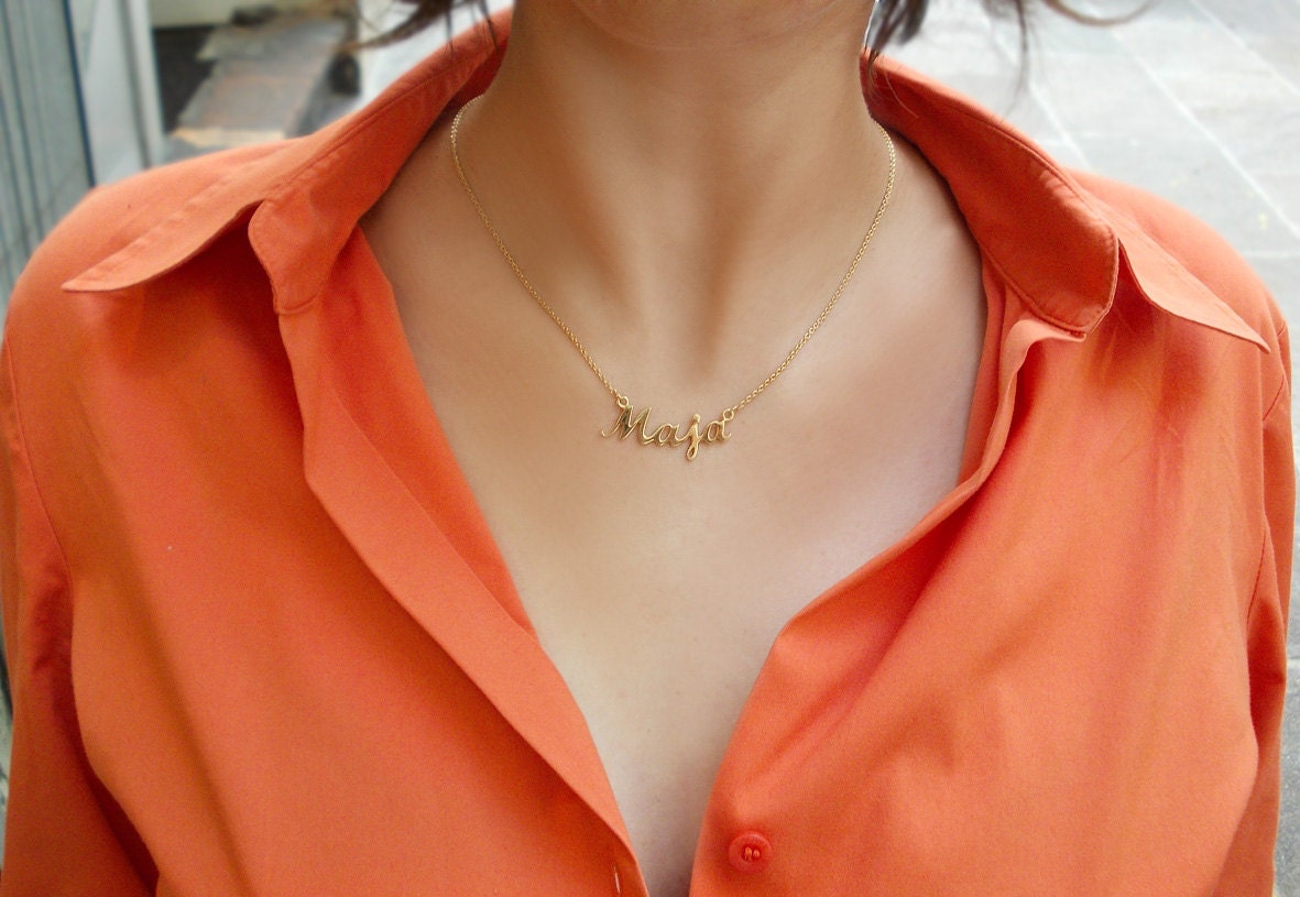 NAME Necklacegold Personalized Name Necklace With Name of Etsy
