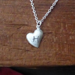 HEART NECKLACE,SILVER Heart,Best Friends,Sister,Mother,Girlfriend Gift,Mom Jewelry,Personalized Heart,Initial Heart Necklace,Free Shipping