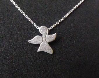 Pequeno colar de anjo da guarda, pingente de anjo da guarda de prata, colar de lembrança, joias comemorativas, personalizado, colar inicial, frete grátis