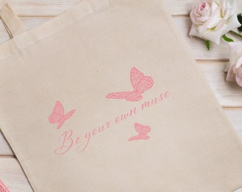 Coquette Tote Bag Butterfly Tote Bag Coquette Aesthetic Softcore Bag Cottagecore Bag Feminine Tote Bag Coquette Clothing Romantic Tote Bag