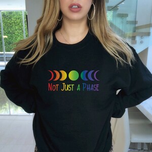 Not Just A Phase Sweatshirt LGBTQ Pride Crewneck Lesbian Sweatshirt Bisexual Sweatshirt Bi Pride Shirt Subtle Pride Crewneck Sweatshirt