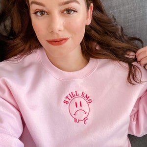 Embroidered Emo Sweatshirt Alt Clothing Retired Emo Kid Emo Gift Emo Forever Emo Clothing Pastel Goth Sweatshirt Emo Clothing Crewneck 2000s