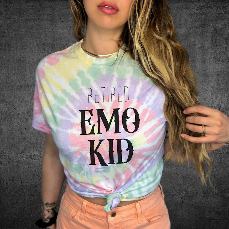 Elder Emo Shirt Emo Clothing Emo Shirt Retired Emo Kid Emo Kid Emo Gift Emo Clothes Pastel Goth Shirt TieDye Shirt Tie Dye Shirt Emo Tie Dye image 1