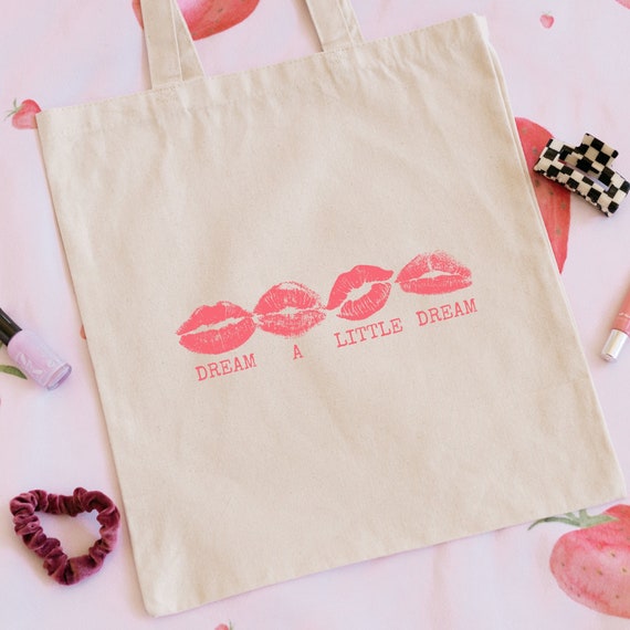 Coquette Tote Bag Kiss Tote Bag Coquette Aesthetic Softcore Bag Cottagecore Bag Feminine Tote Bag Coquette Clothing Romantic Tote Bag Kisses