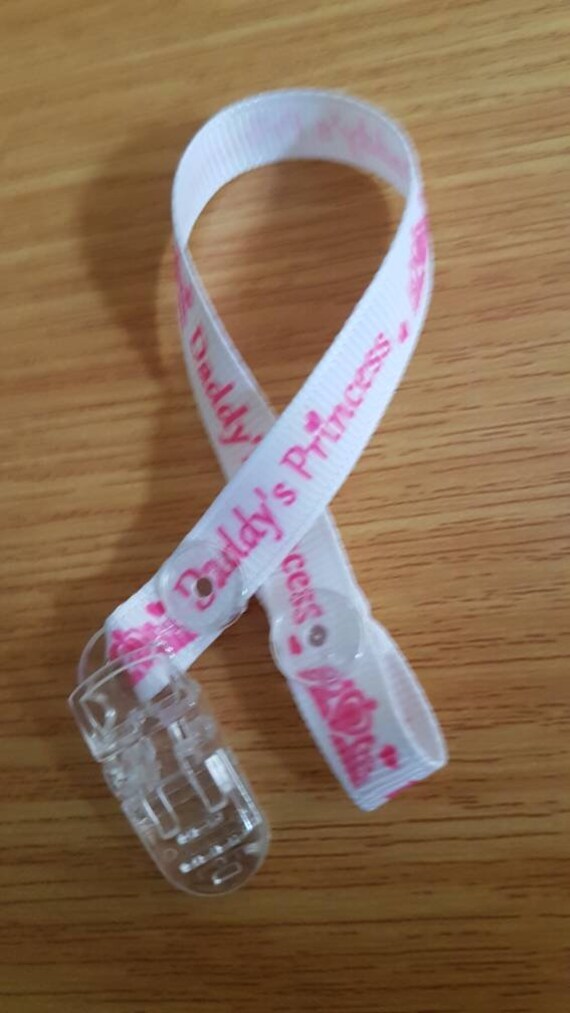Girls Boys Baby Character Ribbon Cartoons Dummy Clip MAM Adapter Pink Blue Clear