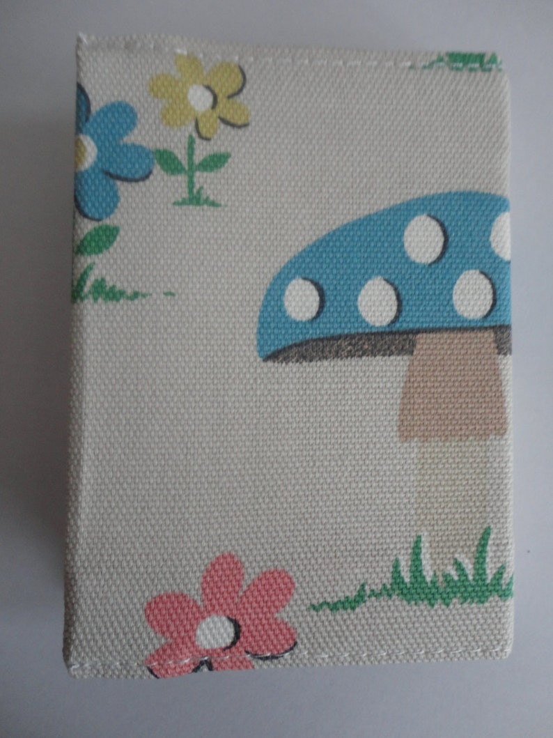 Mini Handbag Sized Address book with Handcrafted Cath Kidston toadstool mushroom duck cotton Cover Gift image 4