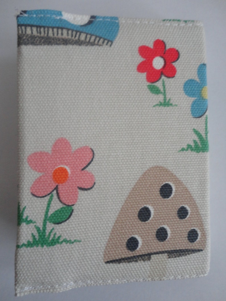 Mini Handbag Sized Address book with Handcrafted Cath Kidston toadstool mushroom duck cotton Cover Gift image 2