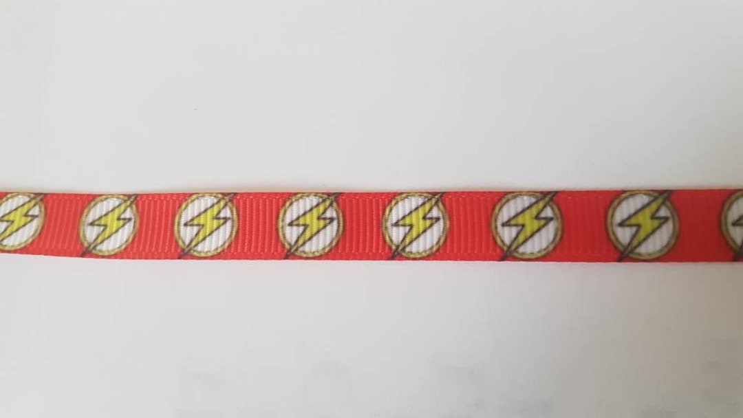 Flash Ribbon Sticker 9mm Grosgrain Ribbon Flash Lightning Logo Superhero 2m - Etsy