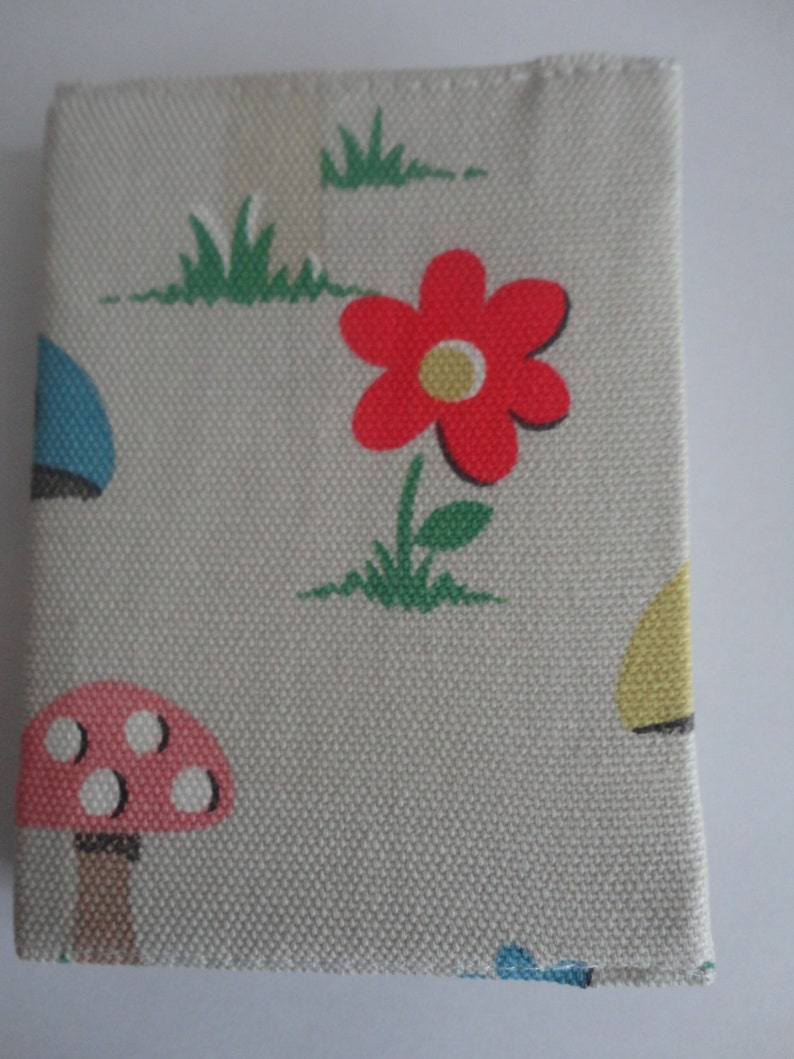 Mini Handbag Sized Address book with Handcrafted Cath Kidston toadstool mushroom duck cotton Cover Gift image 3