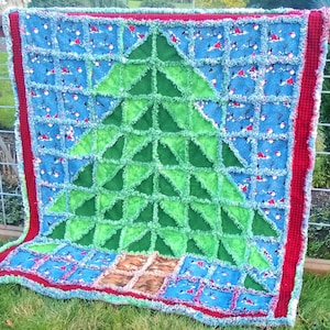 OH Christmas Tree Rag Quilt Pattern