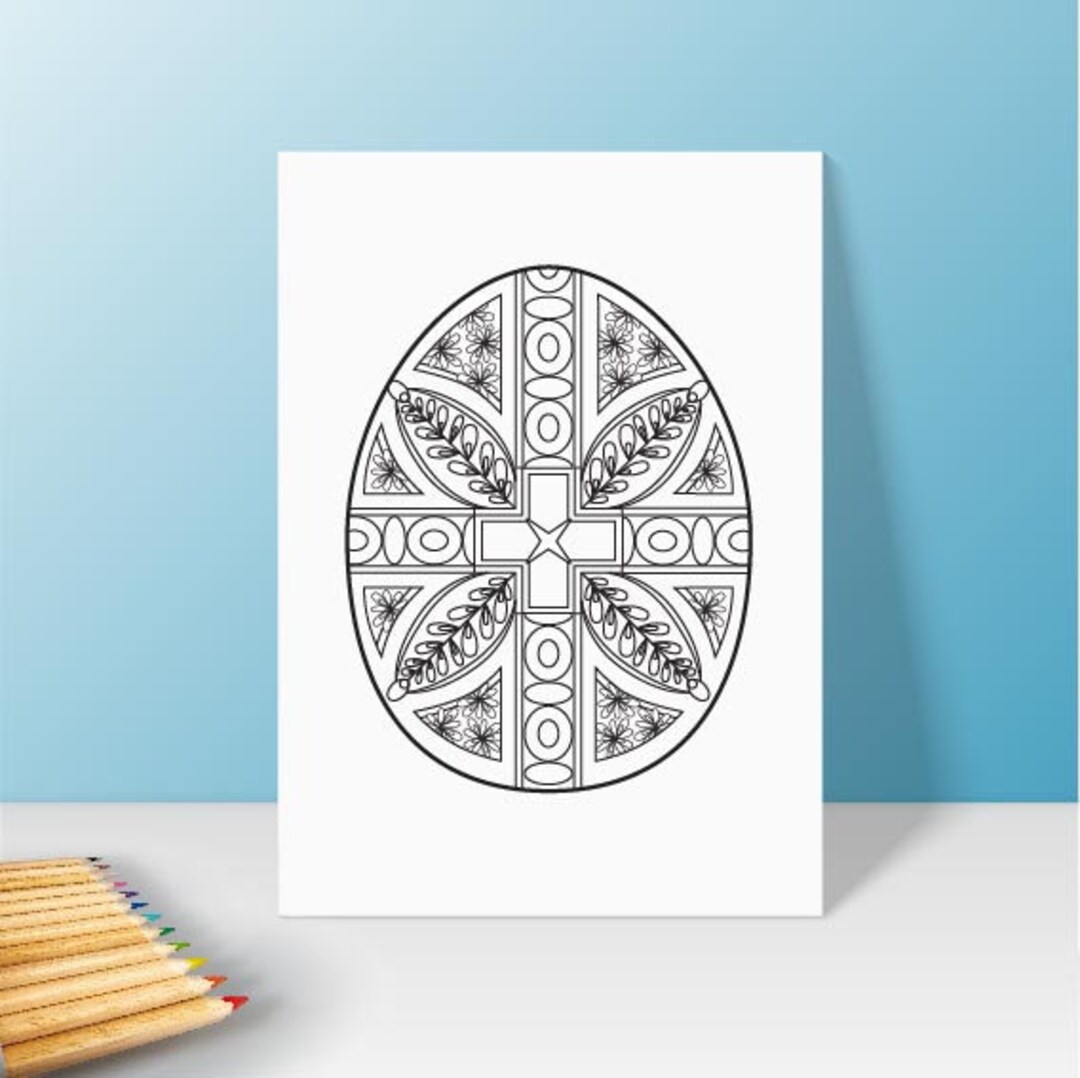 5 Pack Easter Pysanky Egg Adult Child Coloring Craft Pages 2 DIGITAL ...