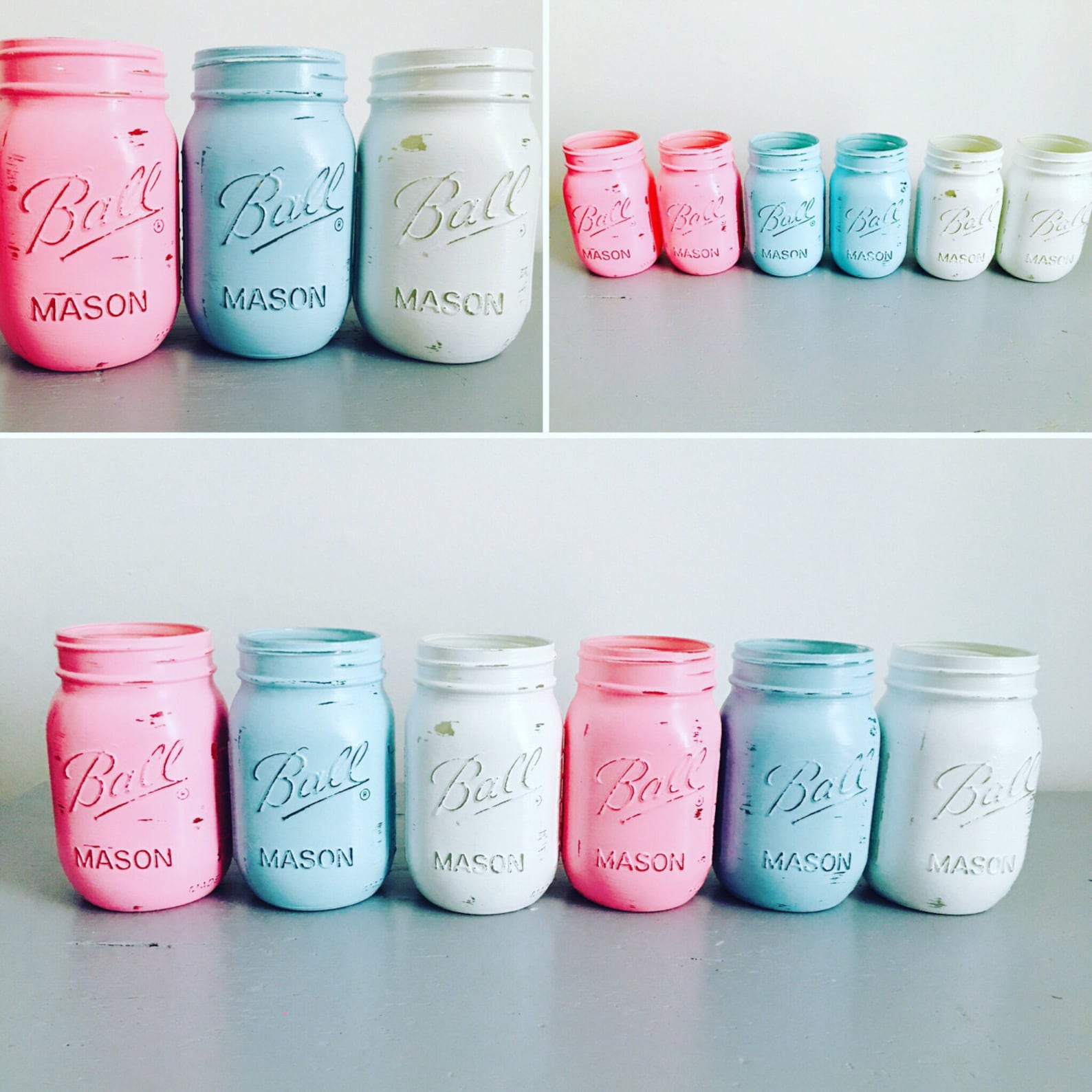 Gender Reveal Mason Jars Pink and Blue Mason Jars Boy or Etsy