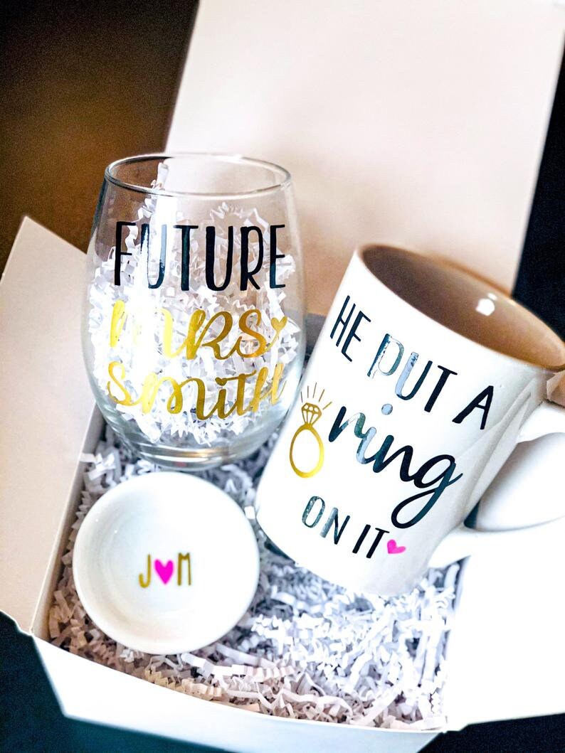 Engagement Gift Box for Bride and Groom Hubby and Wifey Me Etsy