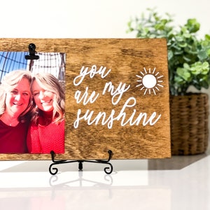 You Are My Sunshine Picture Frame | Gift for Him | Keepsake | Personalized Wood Frame | Gift for Her | Gift for Boyfriend | Anniversary Gift