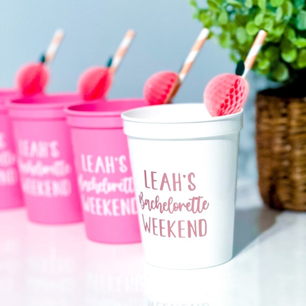 Customized Bachelorette Party Cups | Bachelorette Decorations | Bach Party Favors | Personalized Gifts | Bachelorette Weekend