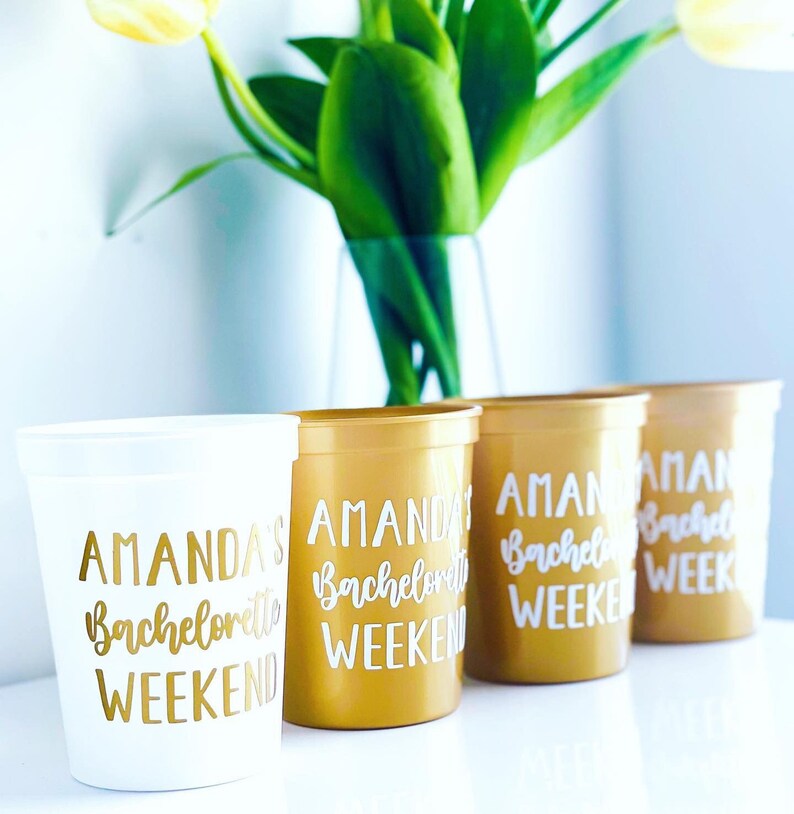 Customized Bachelorette Party Cups Bachelorette Decorations Etsy