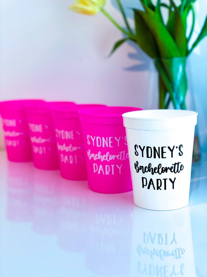 Customized Bachelorette Party Cups Bachelorette Decorations Etsy