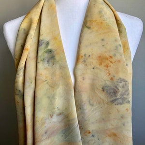 Women Silk Scarf Naturally Hand-Dyed, Unique Long Silk Shawl