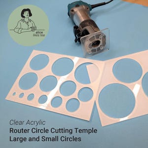 Multi Circle Router Jig 2 size- Clear Woodworking Template Guide - Inlay Mortice - 0.5&quot; to 5&quot;