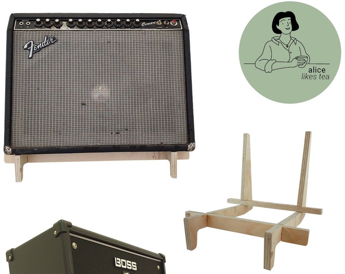 Wooden Guitar Amp Stand | Portable Amp Stand | Tilted Speaker Stand | Speaker Cabinet Stand | Guitar Accessories | Adjustable Floor Stand