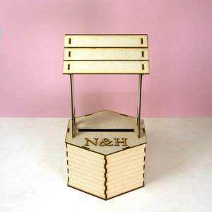 Pozzo dei desideri per matrimonio XL / Scatola per biglietti d'auguri personalizzata / Scatola regalo per matrimonio in MDF / Pozzo dei desideri per addio al nubilato / Scatola postale per feste / Porta soldi